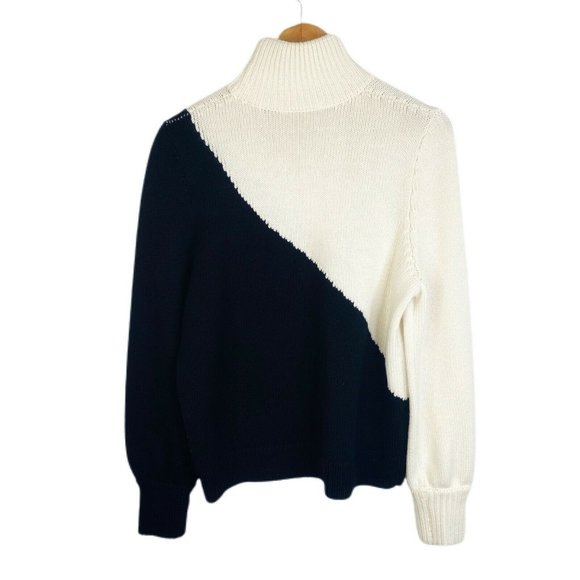 Emerson Fry Mila Womens Ivory Wool Turtleneck Pullover Sweater Size Small - Picture 4 of 8